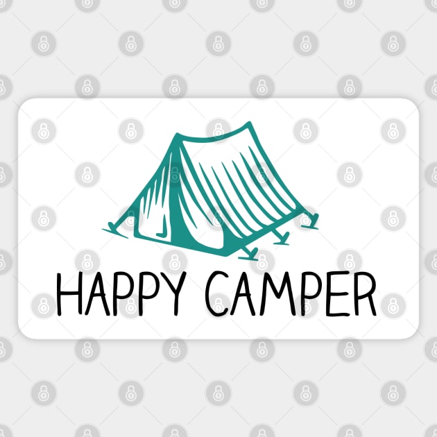 Happy Camper Cute Camping Quote Magnet by sentinelsupplyco